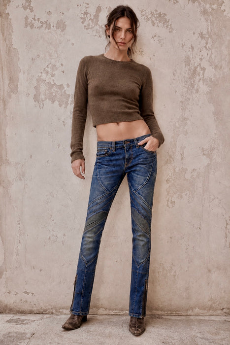 Ralph Lauren, black label motorcycle blue faded denim jeans