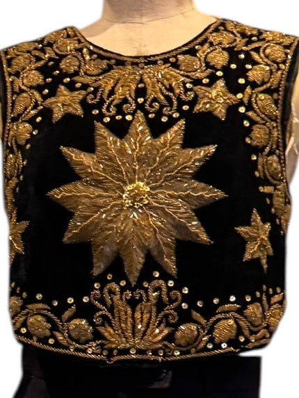 Stevie, 30s velvet and beaded gold top