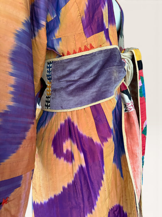 Iman, original 30s silk Uzbek Ikat belted robe