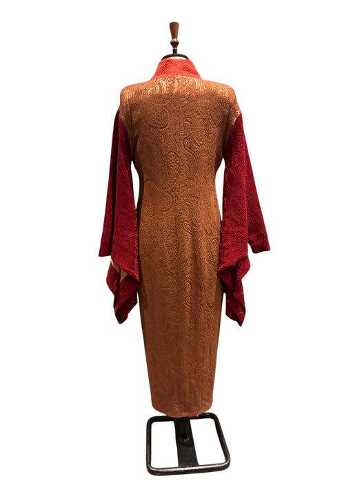 Sabrina, 30s silk brocade coat with long kimono style sleeves