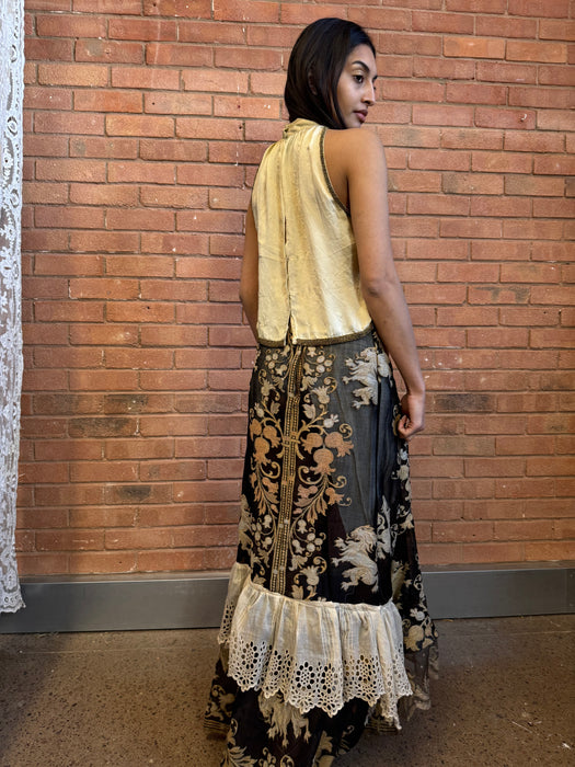 Tilly, reworked 20s beaded and voile print dress