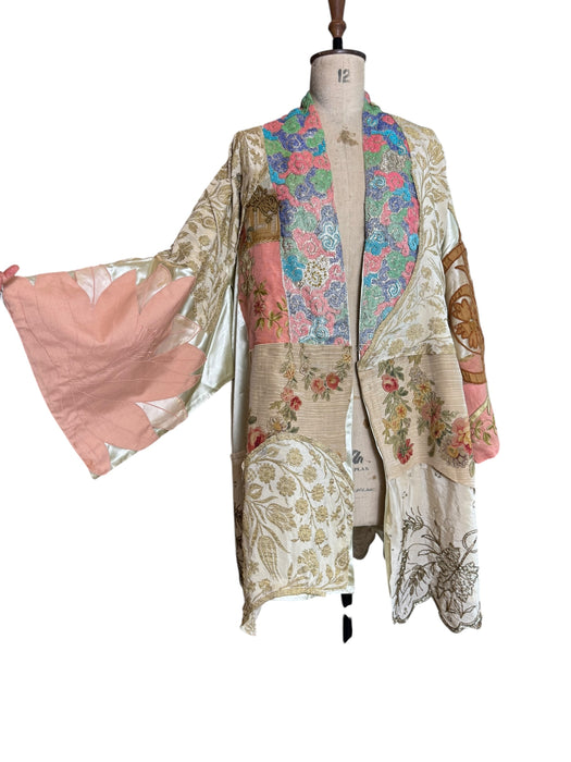 John Rocha, patchwork 80s silk kimono