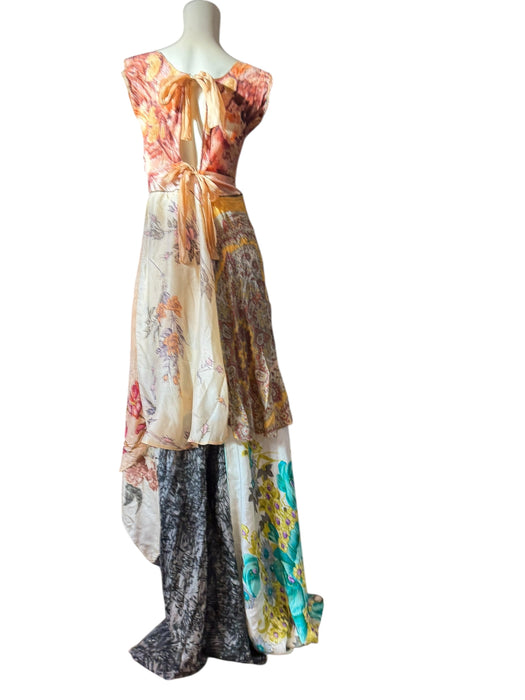 Once, reworked 40s silk floral scarf asymmetric handkerchief dress