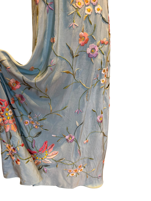 Amelia, reworked 40s embroidered silk and lace piano shawl dress