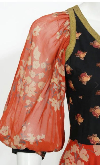 Thea Porter, 1971 documented floral print dress