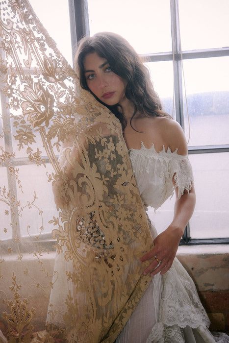 Glaze, Victorian reworked cotton and lace tiered dress