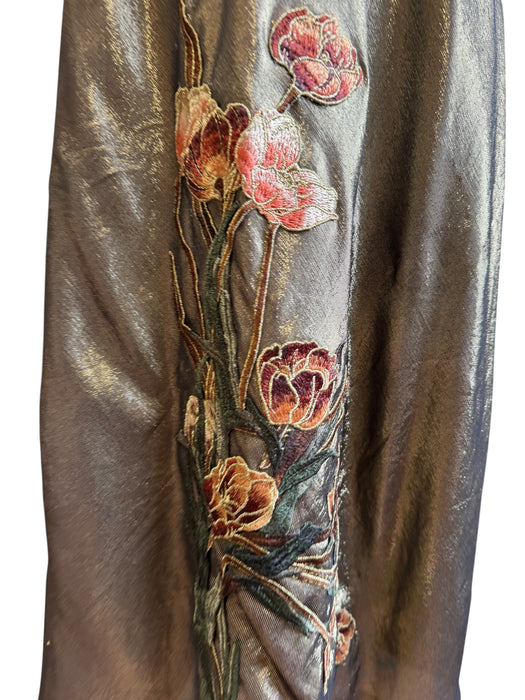 Pauline Trigére, 50s gold metallic embroidered dress