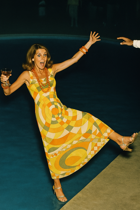 Emilio Pucci, 70s silk print shift dress