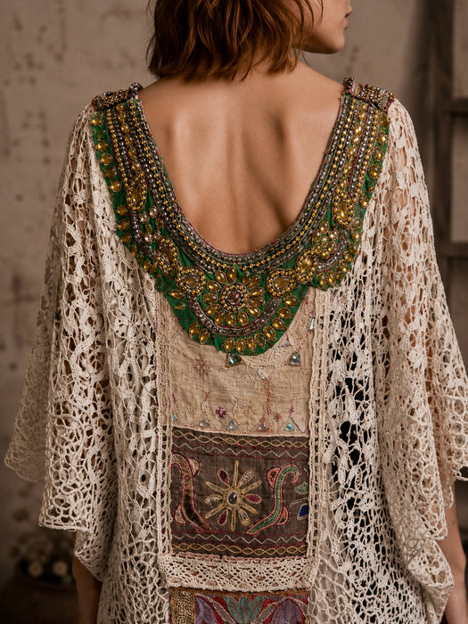 Salita, reworked 1930s French tea-dyed embroidered and beaded dress