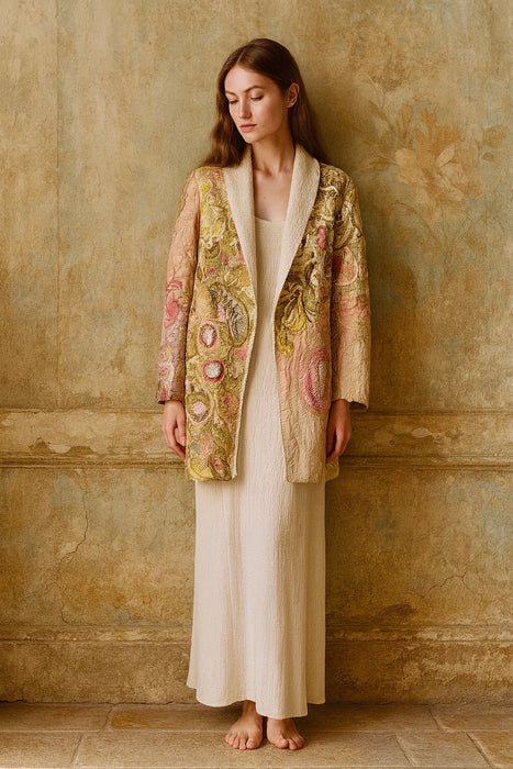 Nat, reworked Vintage long patchwork jacket