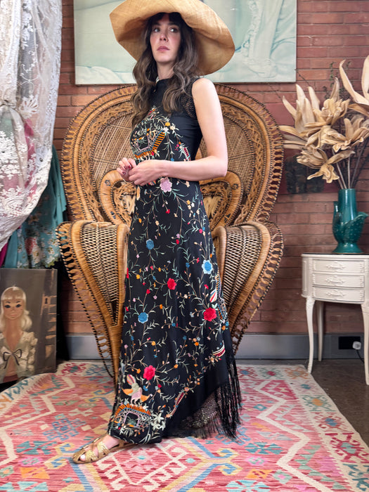 Flynn, 40s floral silk scarf dress
