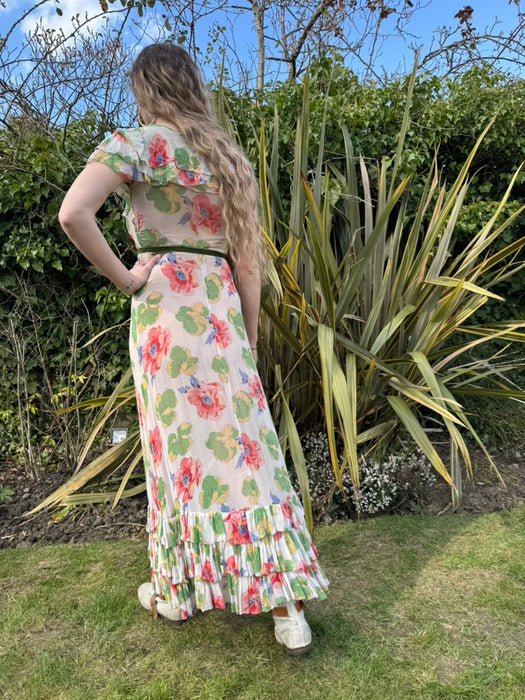 Gladis, 30s floral chiffon dress