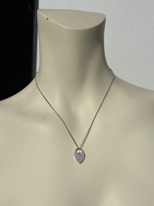 Polly, Victorian solid silver heart charm on a 40s silver chain