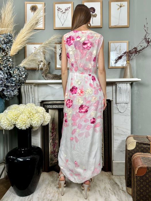 Rosa, handpainted 50s couture draped dress