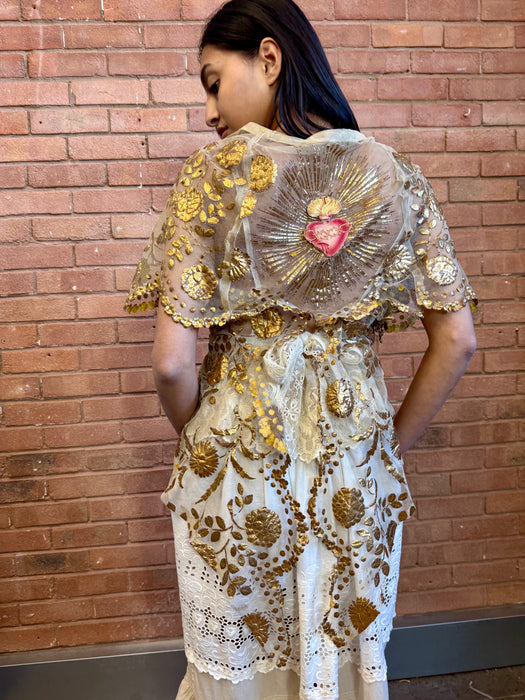 Esther, 20s net and gold floral bolero
