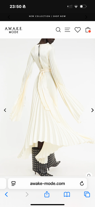 Arti, handmade pleated silk blend wrap dress