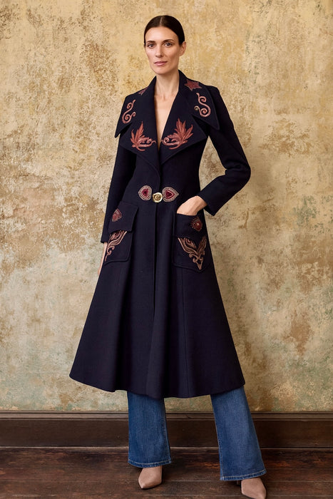 Christian Lacroix, 1999 black wool embroidered coat