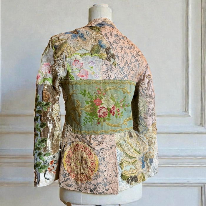 Frankly, antique patchwork of needlepoint, lace and beaded embroideries