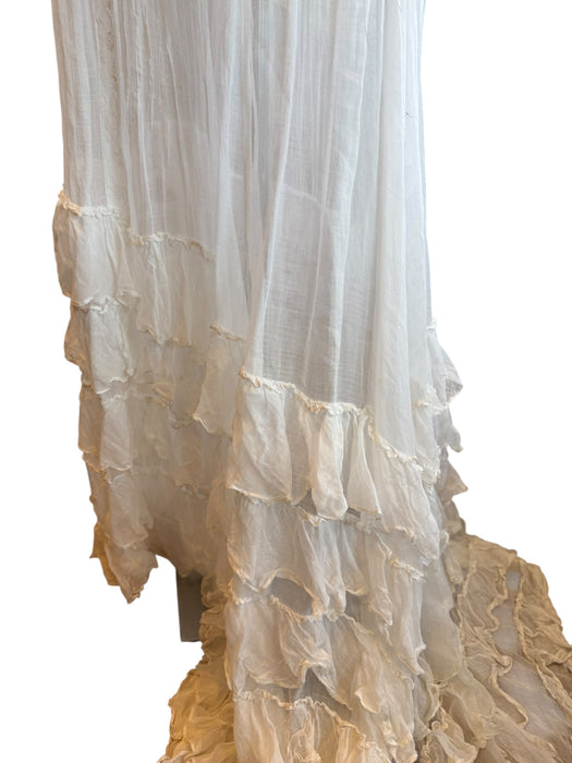 Glaze, Victorian reworked cotton and lace tiered dress