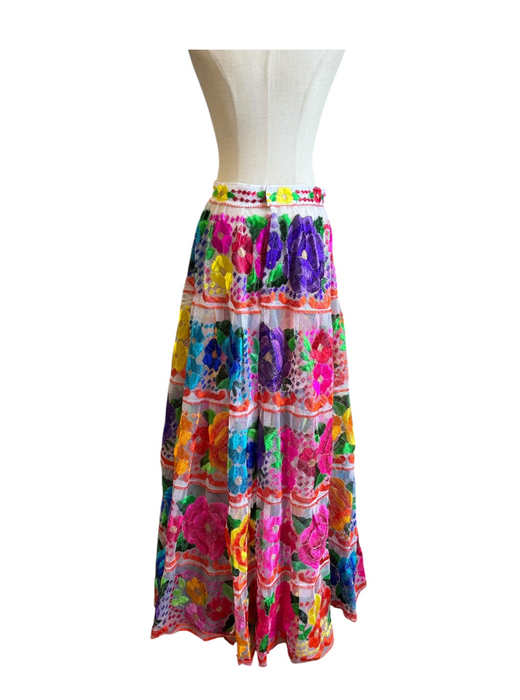 Tia, 50s Mexican embroidered floral skirt