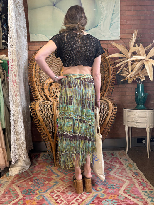 Missoni, 70s fringed knit skirt