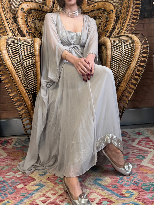 Pilar, 70s chiffon and beaded Goddess dress