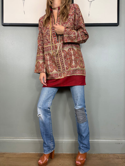 Eros, 40s paisley wool zip tunic