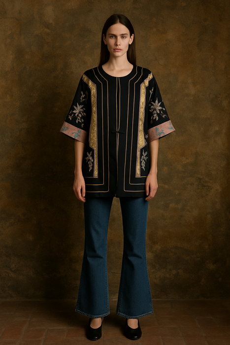 Troy, 30s silk embroidered and beaded Chinese jacket