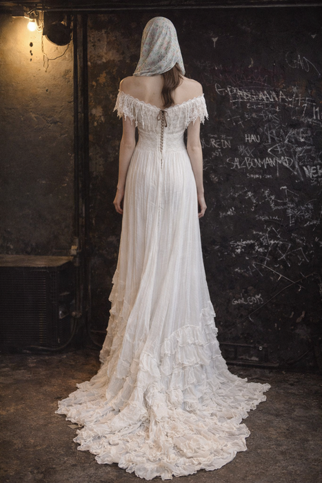 Glaze, Victorian reworked cotton and lace tiered dress