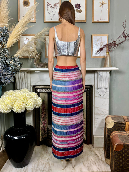 Giorgio Armani, beaded stripe long skirt