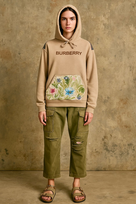 Burberry, reworked Men’s 80s hooded cotton sweatshirt