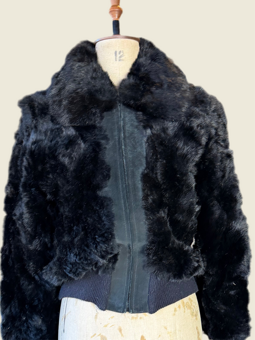 Prose, 70s suede and fur zip jacket
