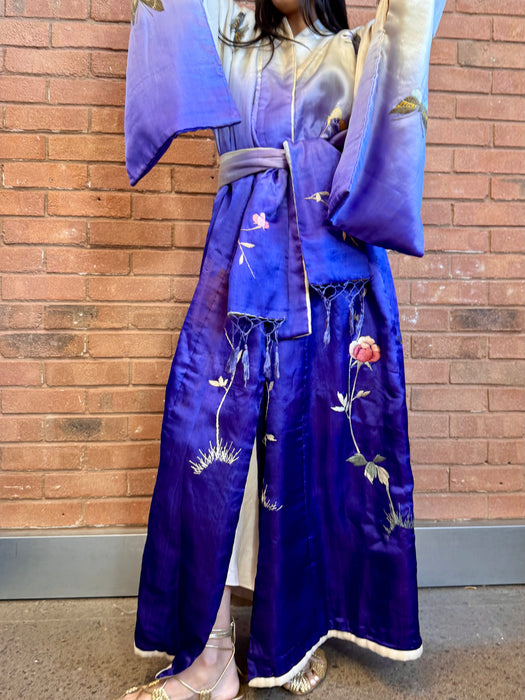 Delilah, 40s Japanese silk ombré embroidered kimono