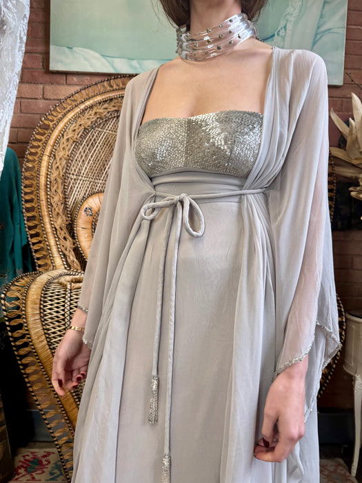 Pilar, 70s chiffon and beaded Goddess dress