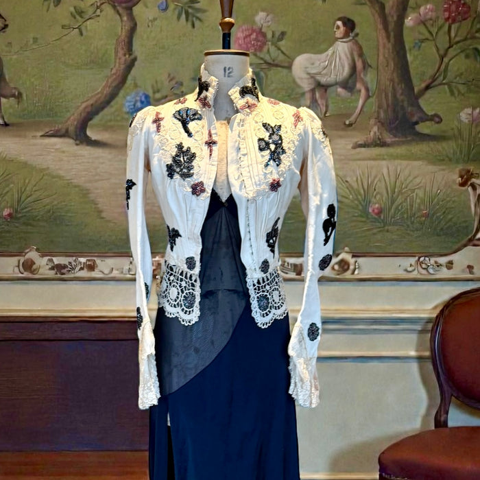 Lois, embellished Victorian silk jacket with 20s beading