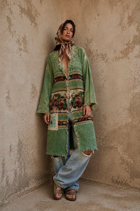 Clarissa, reworked 30s chenille floral coat