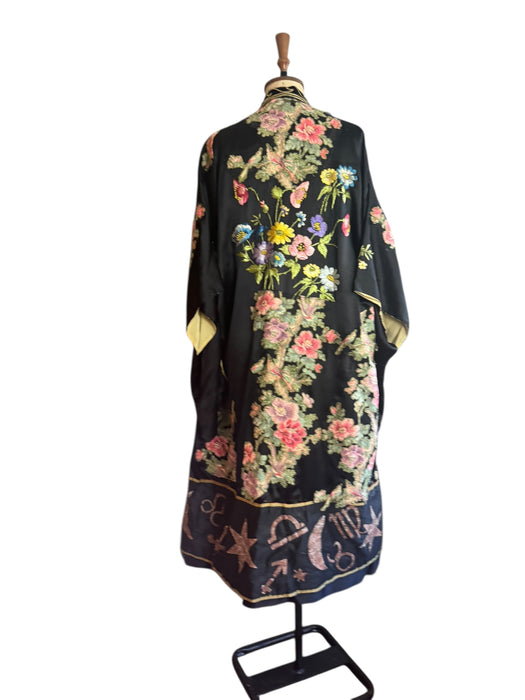 Morgane, 40s Mystical reworked silk embroidered kimono