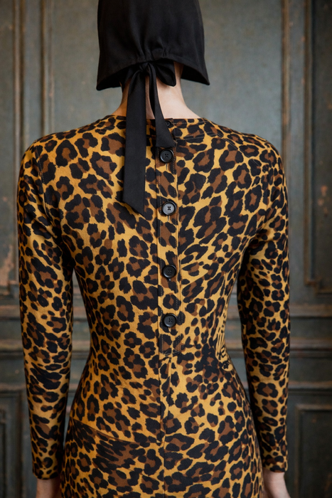 Yves Saint Laurent, Rive Gauche runway autumn/winter 1986/87 leopard print wool dress