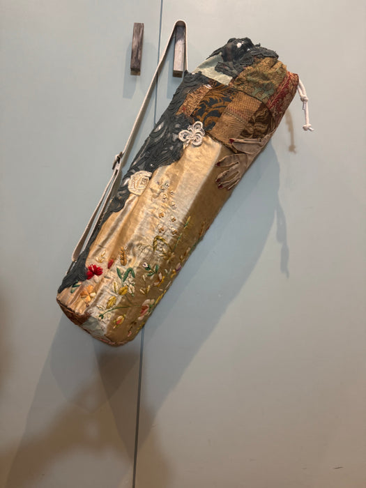 OV Yoga bag, antique patchwork organic recycled cotton yoga bag