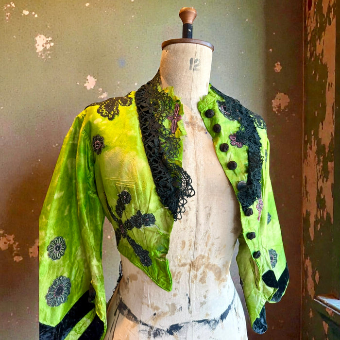 Strobe, embellished Victorian hand dyed beaded jacket