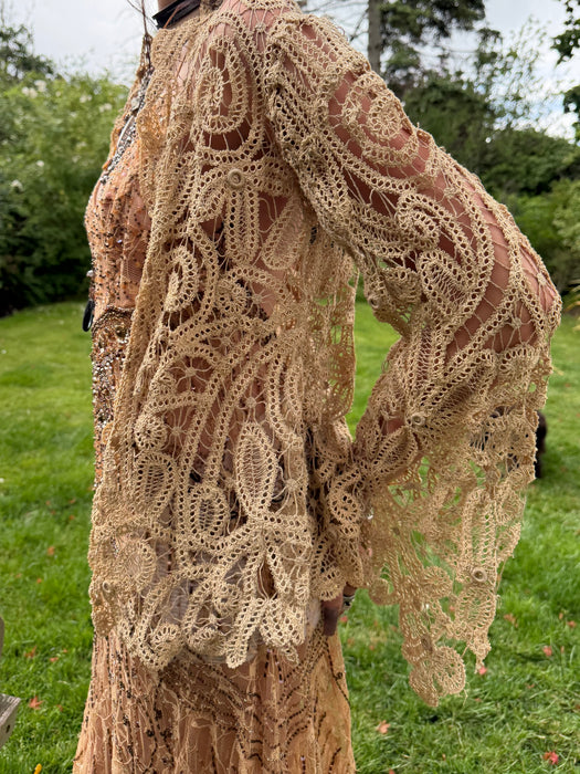 Magnolia, Edwardian needle lace flare sleeve jacket
