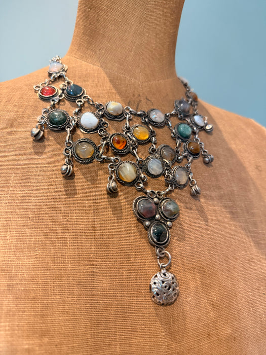 Jasmir, 1970s stranded silver and gemstone necklace