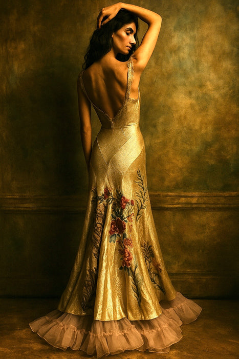 Chalice, 20s Silver lame reworked gown