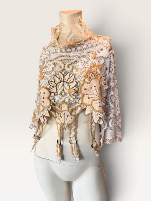 Delia, reworked mixed vintage lace top
