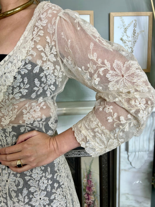 Elodie, cream Victorian lace jacket