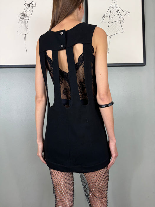 Norme, 60s black wool minidress