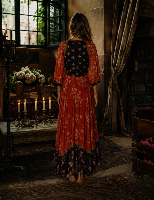 Thea Porter, 1971 documented floral print dress