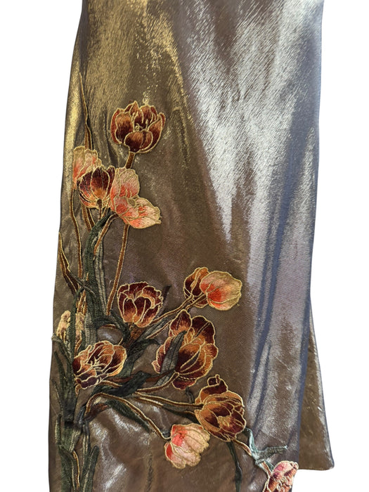 Pauline Trigére, 50s gold metallic embroidered dress