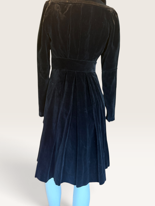 Ossie Clark, 1970s black velvet equestrian style coat