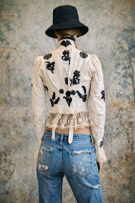 Lois, embellished Victorian silk jacket with 20s beading